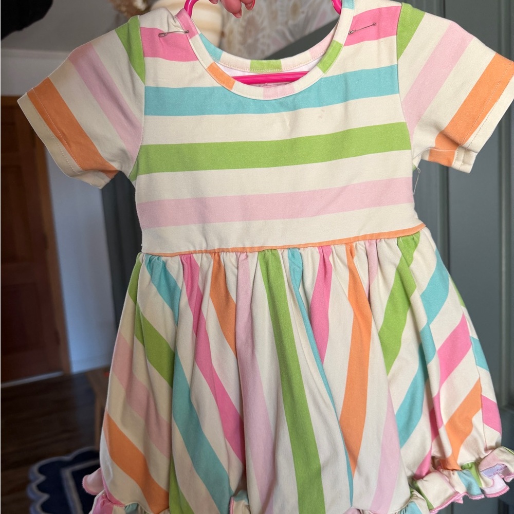 SweetHoney Pastel Striped Kids Dress